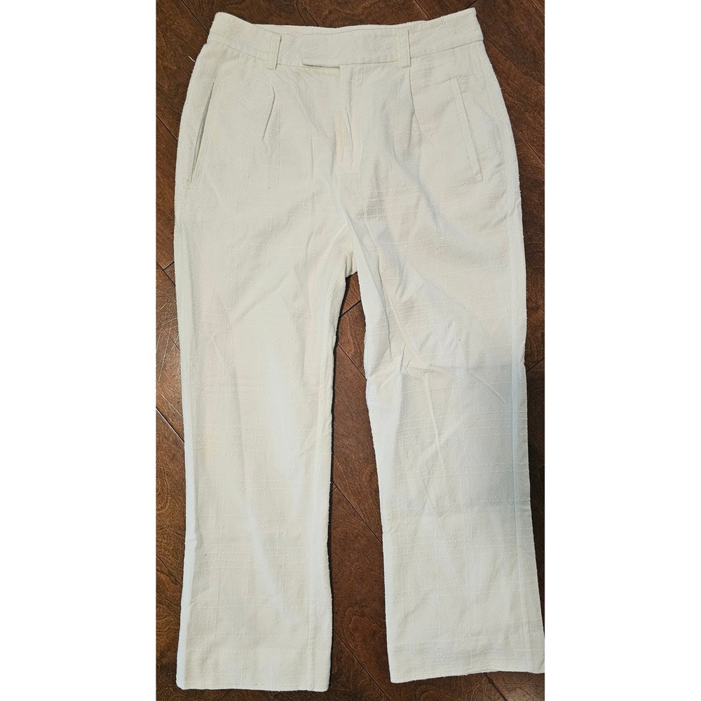 Equipment Femme White Textured Straight Leg Pants 19-2-005189-PT01241 Women US 4